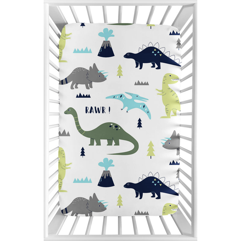 Sweet Jojo Designs Mod Dinosaur Mini Fitted Crib Sheet Reviews Wayfair Canada